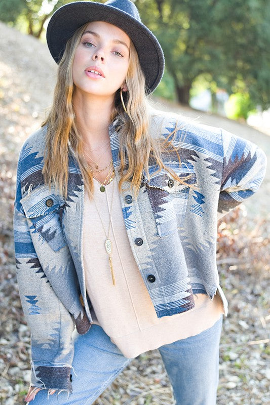 Marfa Aztec Button Down Jacket
