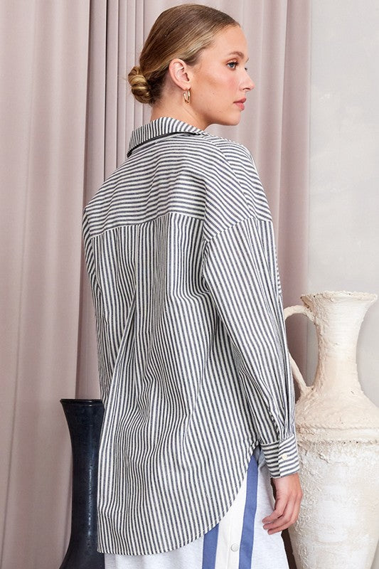 Brianna Striped Button Down