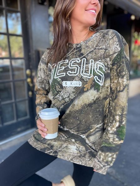 Jesus is KING Heavyweight Camo Long Sleeve Tee