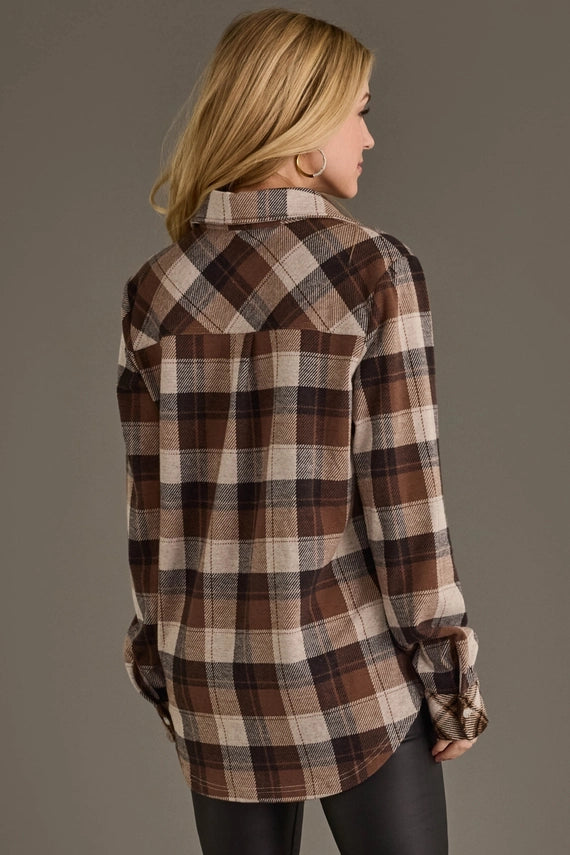Kendria Lightweight Plaid Button Up