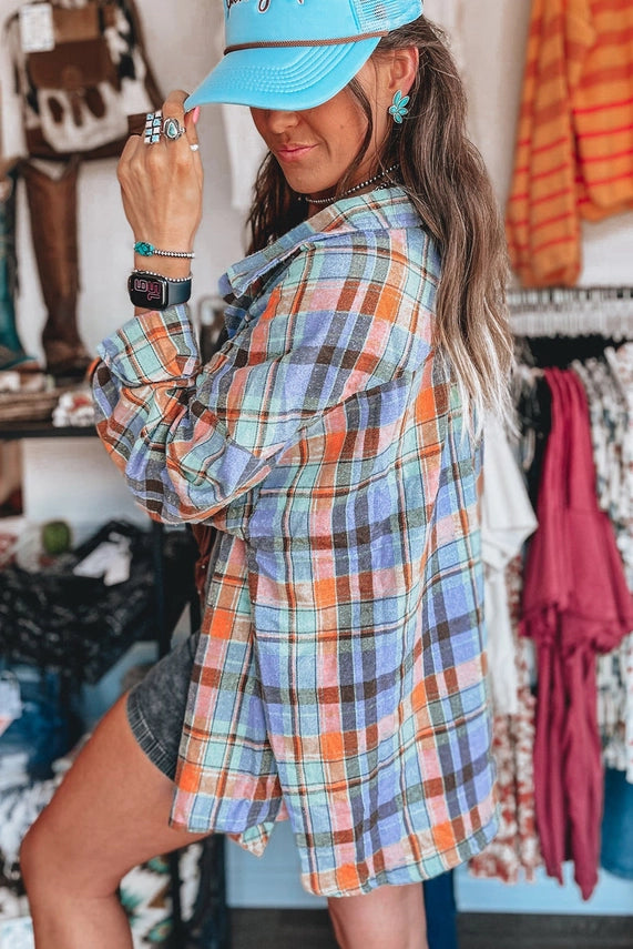 Kellie Washed Plaid Shirt