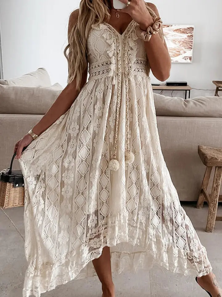 Calantha Lace Suspender Long Skirt Dress