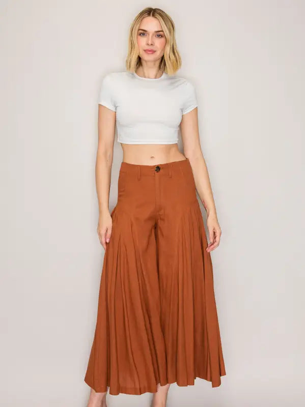 Taryn Pleated Wide Leg Pants