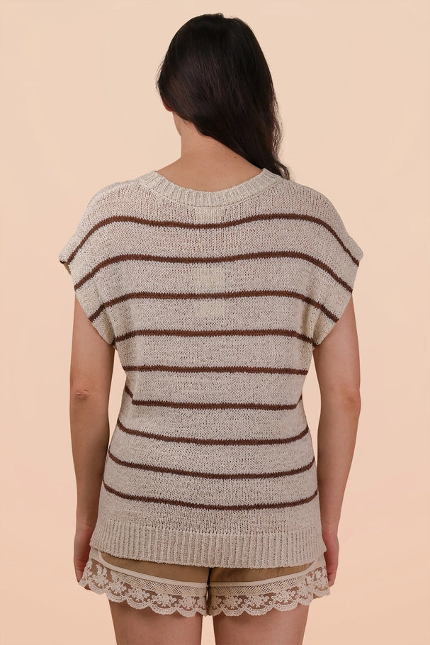 Tiffani Striped Sweater Vest