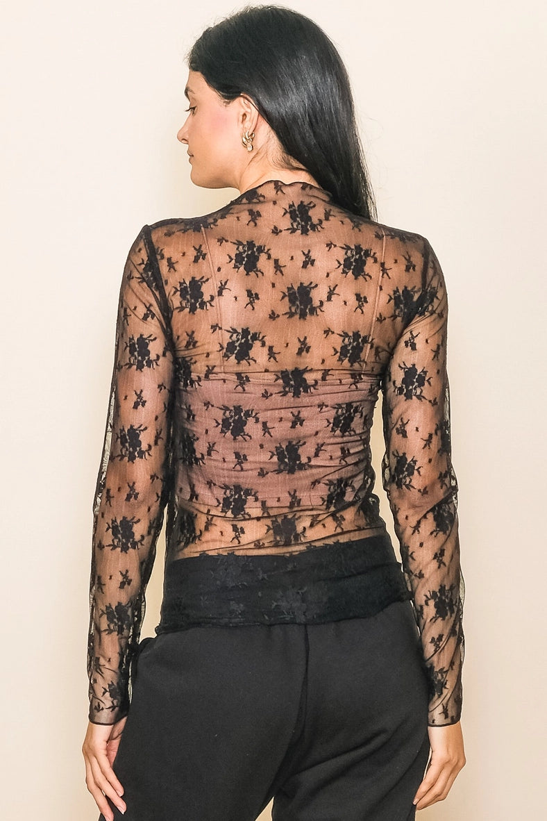 Lindsey Neck Layering Lace Top