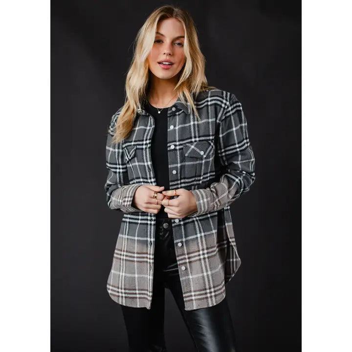 Natalie Ombre Plaid Button Down