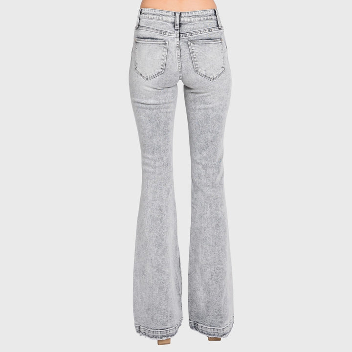 Gayla Gray Mid Rise Trouser Flare