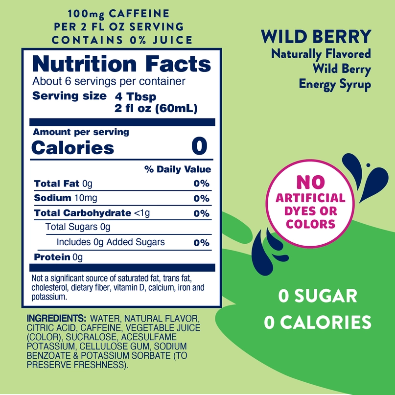 Sugar Free Wild Berry Energy Syrup