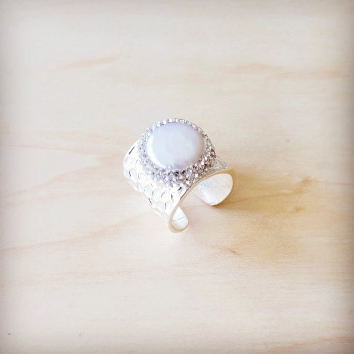 Tinsley Hammered Silver & Mother of Pearl Ring