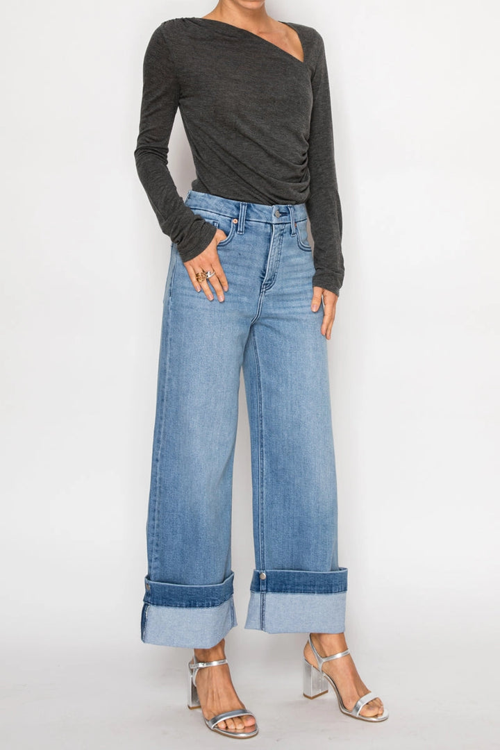 Indie Transformer Tummy Control Wide Leg Jeans