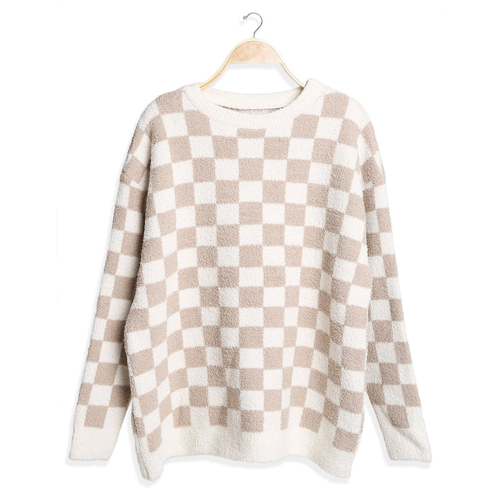 Sybil Checkered Sweater Pajama Top