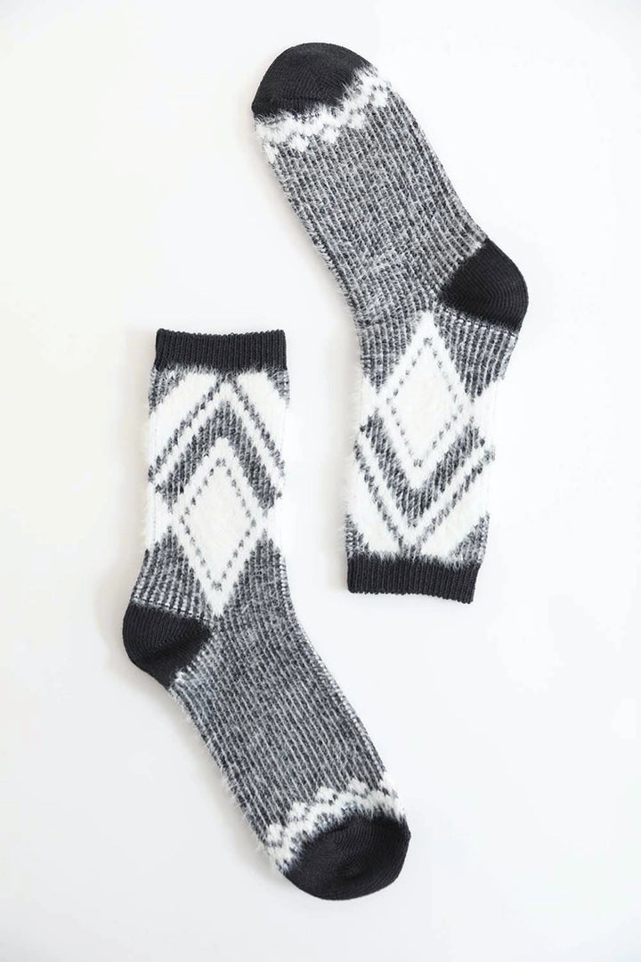 Phoenix Faux Mohair Diamond Socks