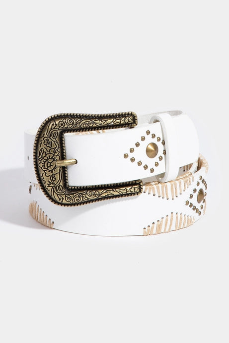 Elena Floral Etched Buckle Belt