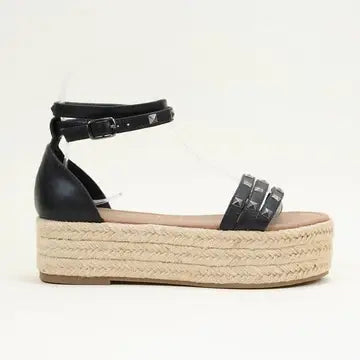 Bridgette Rockstud Strap Platform Espadrilles