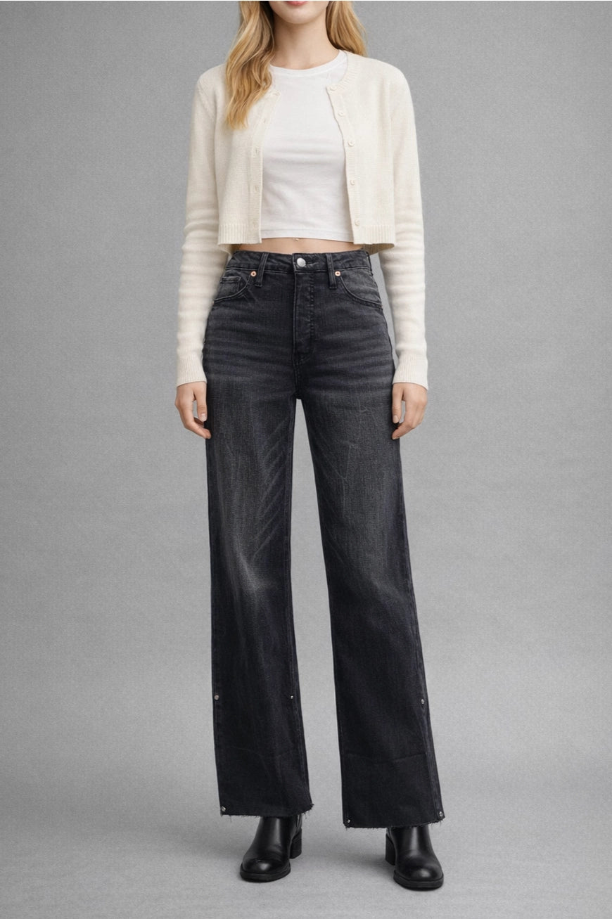 Larkin Tummy Control A-Line Wide Leg Jeans