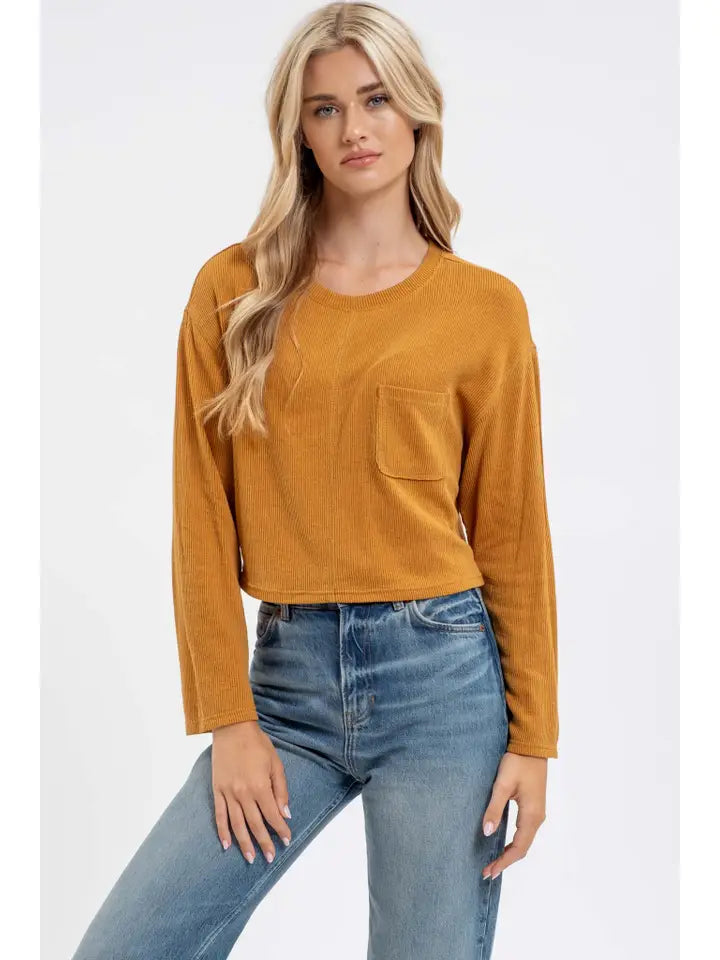 Anouk Long Sleeve Ribbed Top