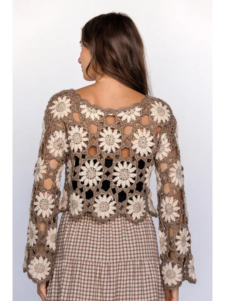 Tiffani Crochet Daisy Crop Top