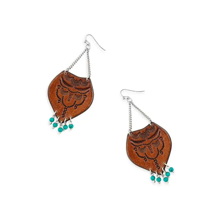 Tucson Tooled Leather Earrings