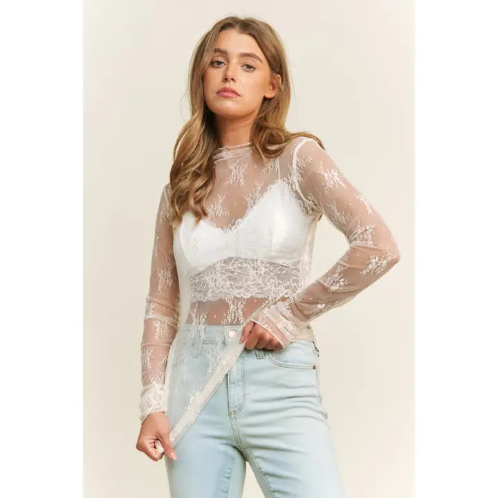 Lindsey Neck Layering Lace Top