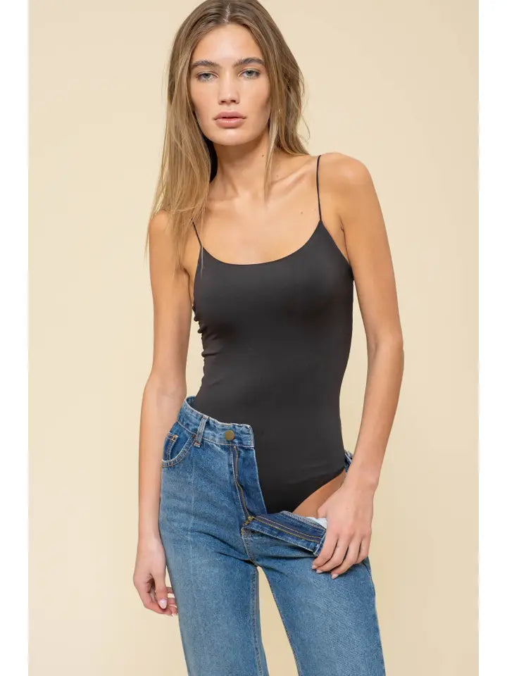 Victoria Thin Strap Seamless Knit Cami Bodysuit