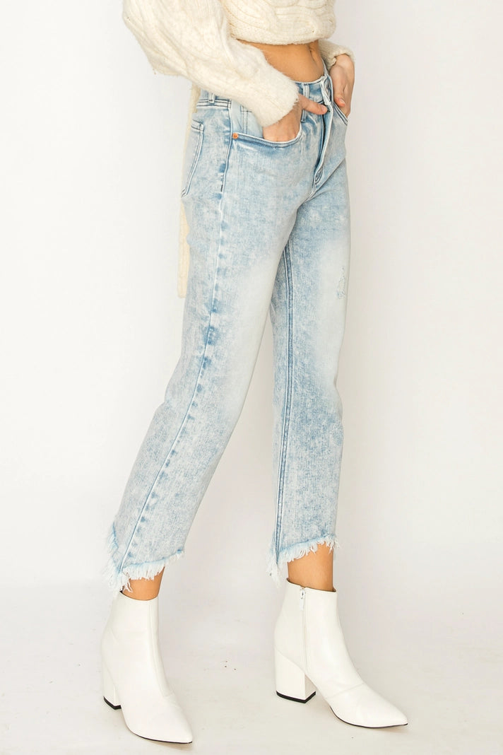 Jemma High Rise Frayed Hem Jeans