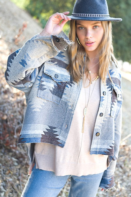 Marfa Aztec Button Down Jacket