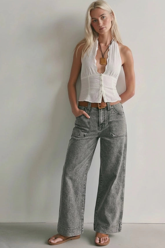 Tori Washed Palazzo Jeans