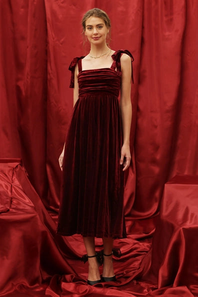 Aurélie Velvet Midi Dress