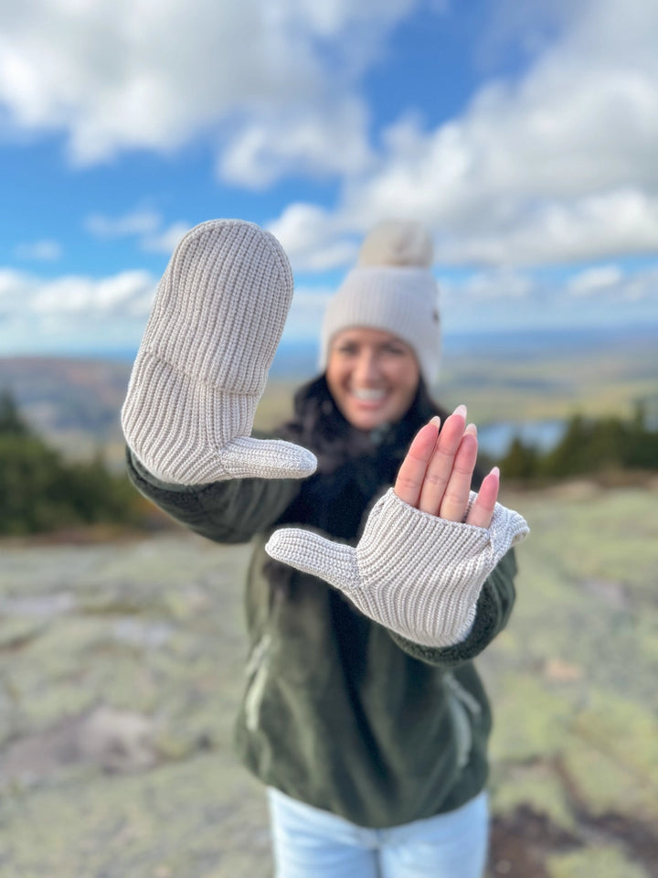 Raylynn Waffle Knit Flip Mittens