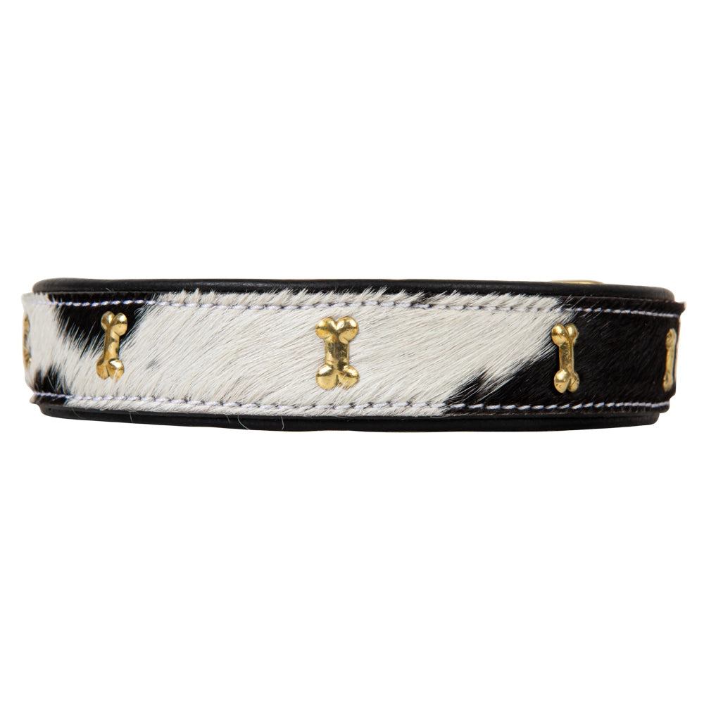 Carter Mae Cowhide Dog Collar