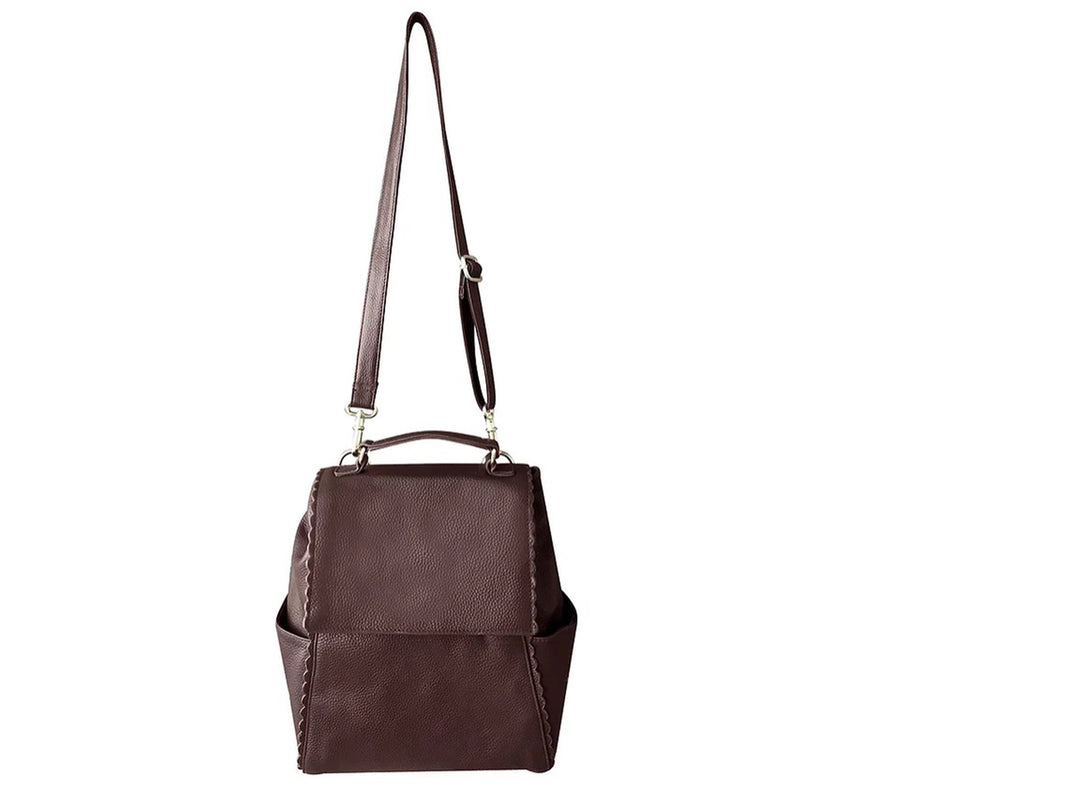 Meribella Convertible Leather Backpack Crossbody