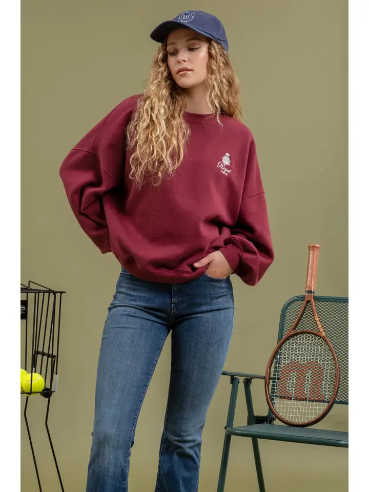 Gwendolen Royal French Terry Crewneck