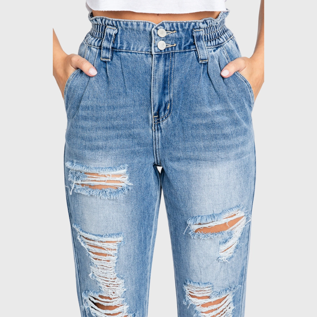 Winona High Rise Paper Bag Mom Jeans