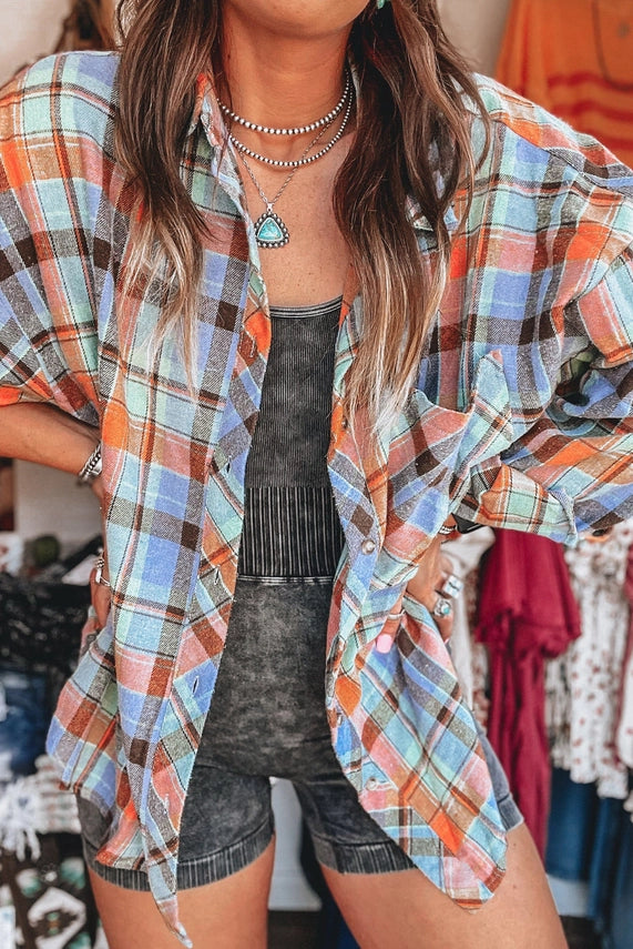 Kellie Washed Plaid Shirt