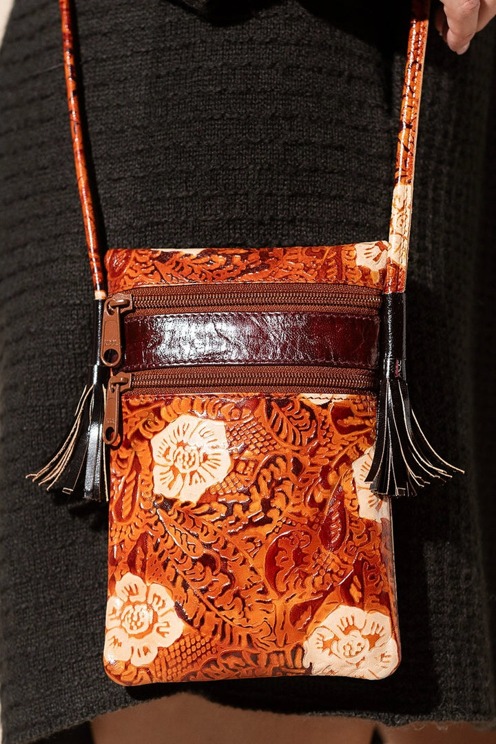 Seraphina Embossed Leather Crossbody
