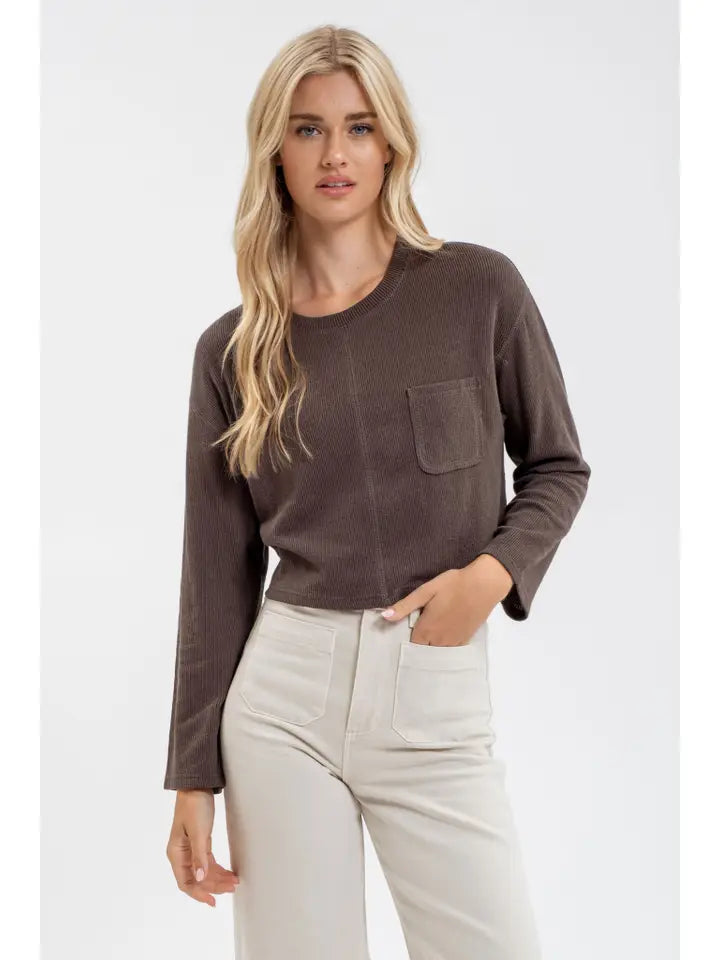 Anouk Long Sleeve Ribbed Top