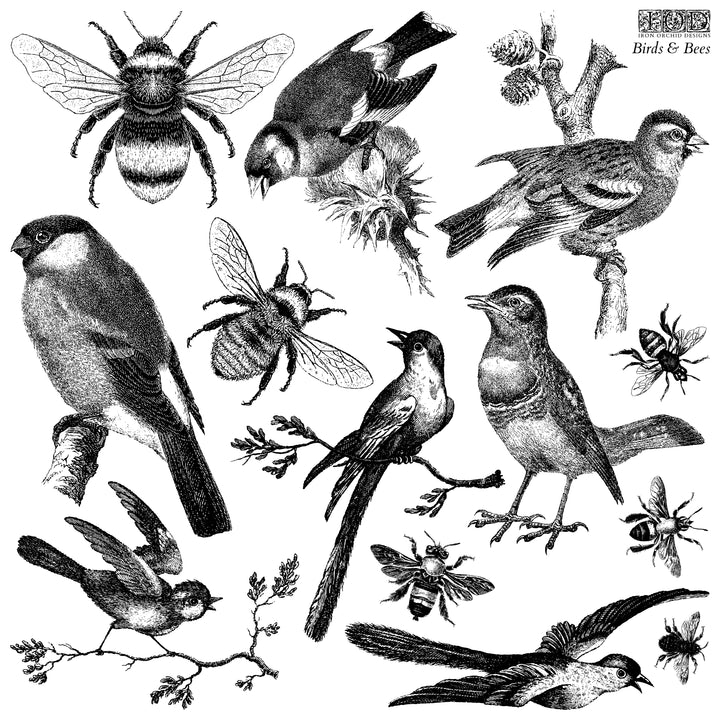 IOD Birds & Bees 12x12 Stamp