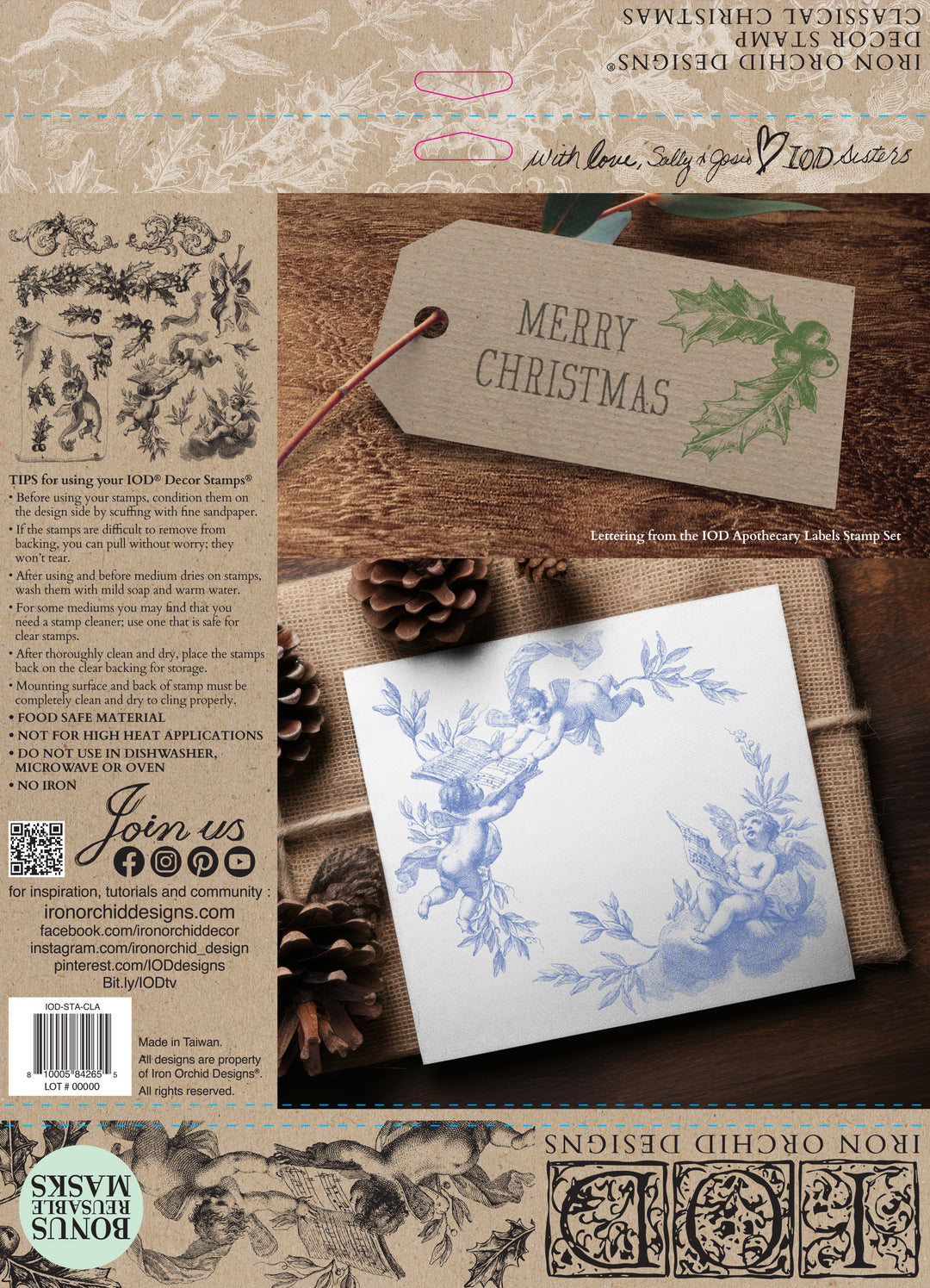 IOD Classical Christmas 12x12 Stamp