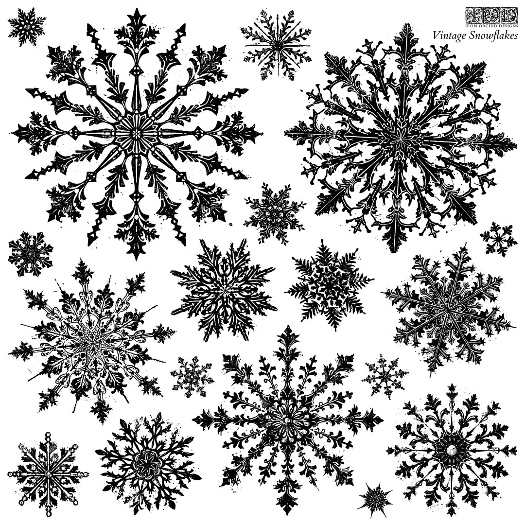 IOD Vintage Snowflake 12x12 Stamp