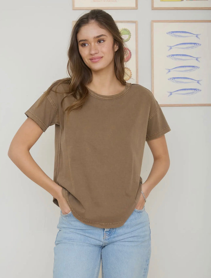 Alyssa Exposed Seam Cotton Tee