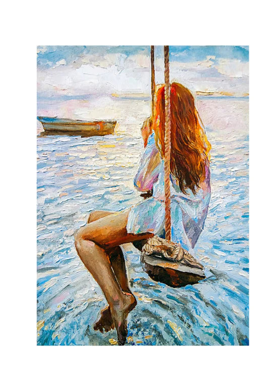 Girl On A Swing MINT Decoupage Papers