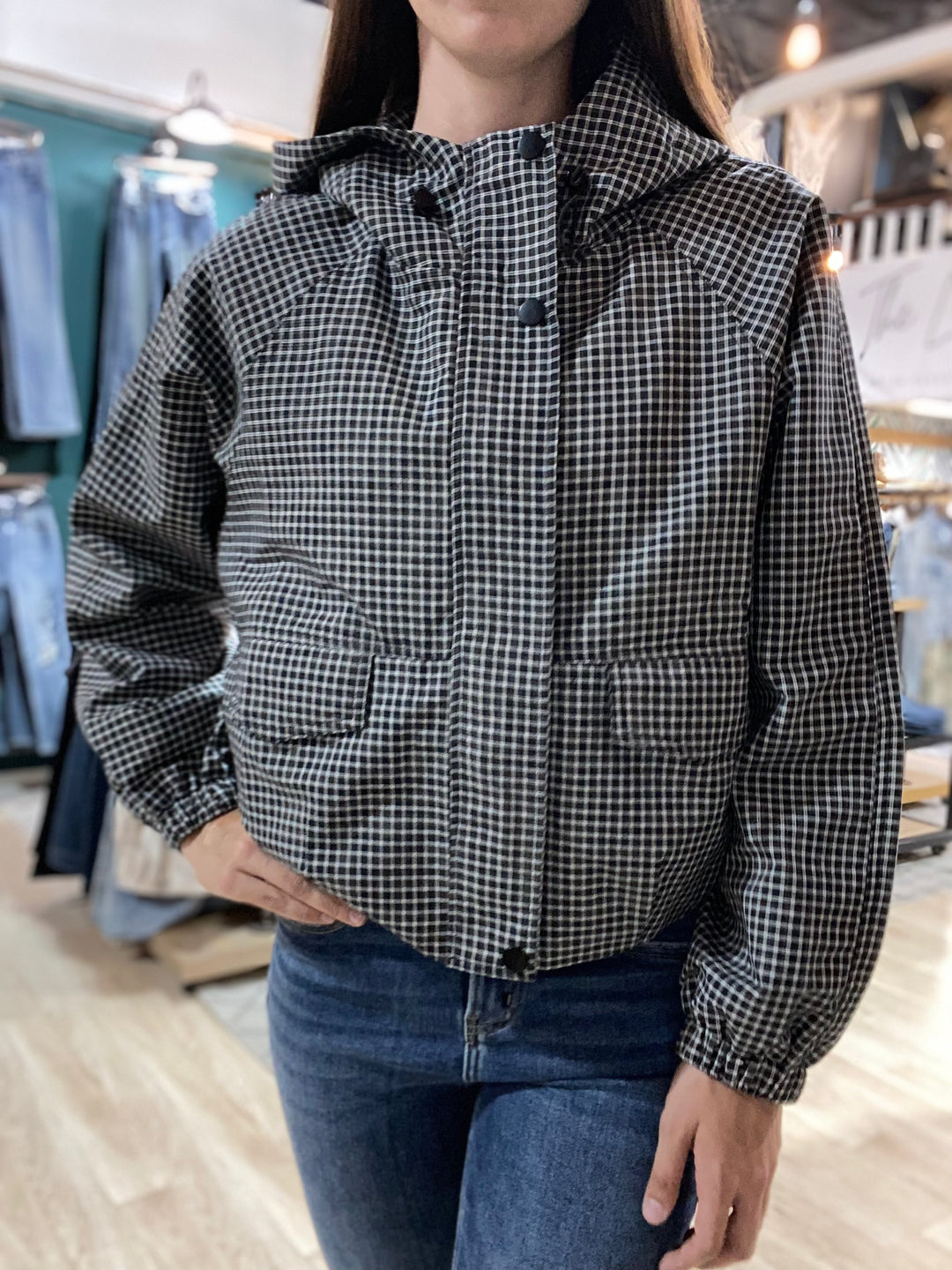 Nicole Black Plaid Jacket