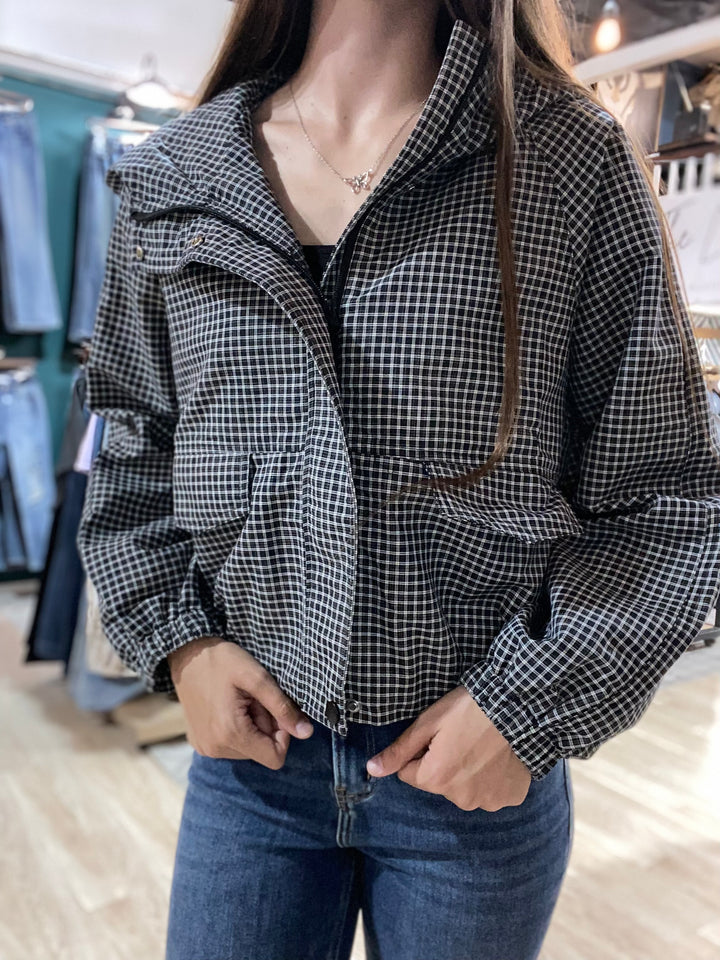 Nicole Black Plaid Jacket