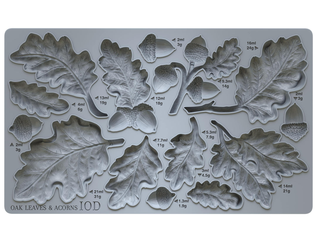 IOD Oak Leaves & Acorns 6X10 Mould