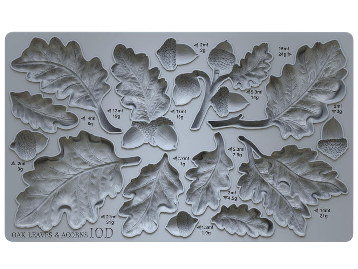 IOD Oak Leaves & Acorns 6X10 Mould