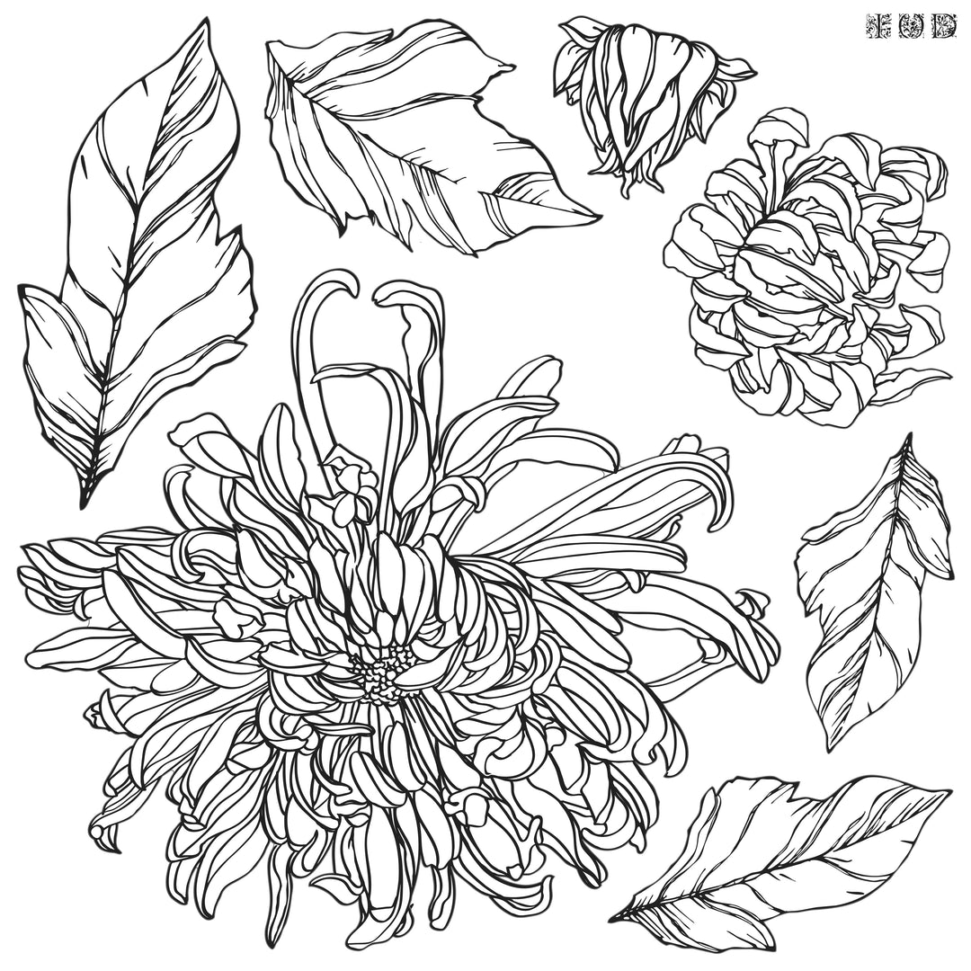 IOD Chrysanthemum 12x12 Stamp