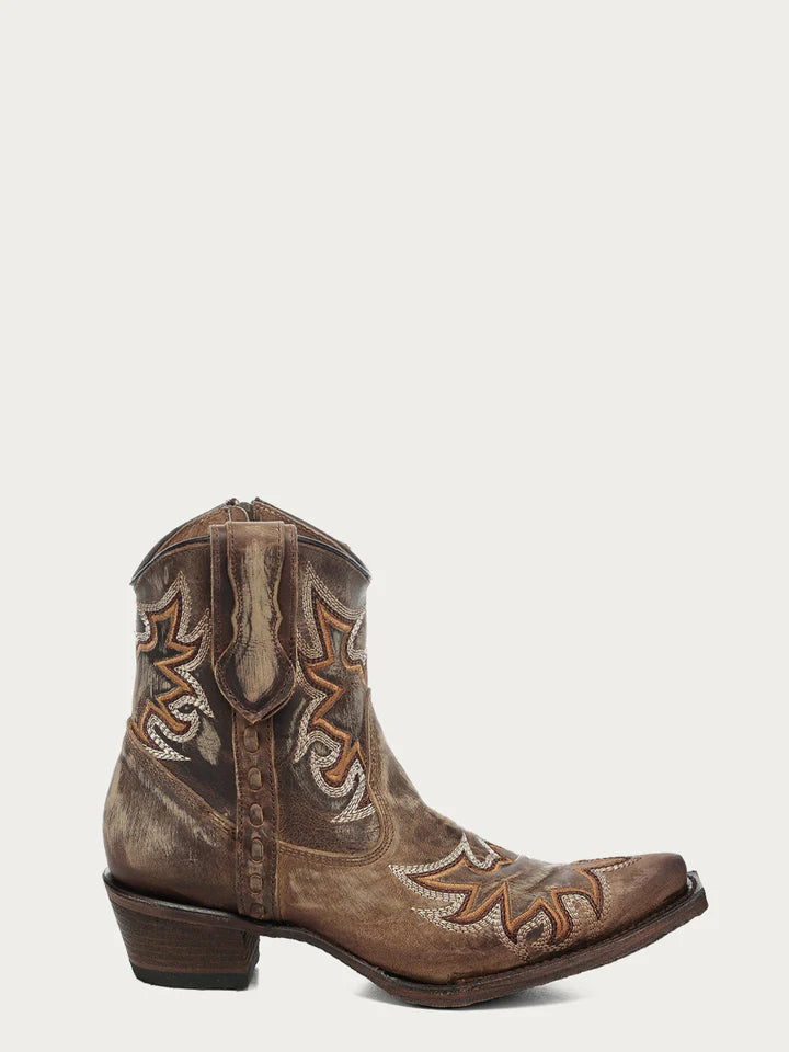 Reba Distressed Corral Booties