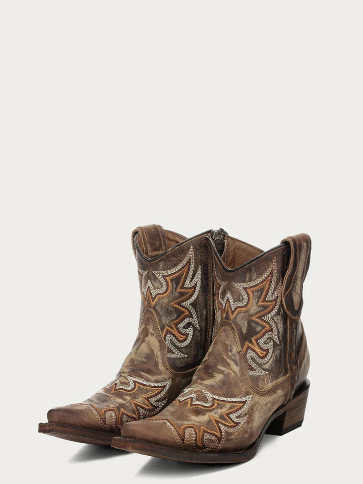 Reba Distressed Corral Booties
