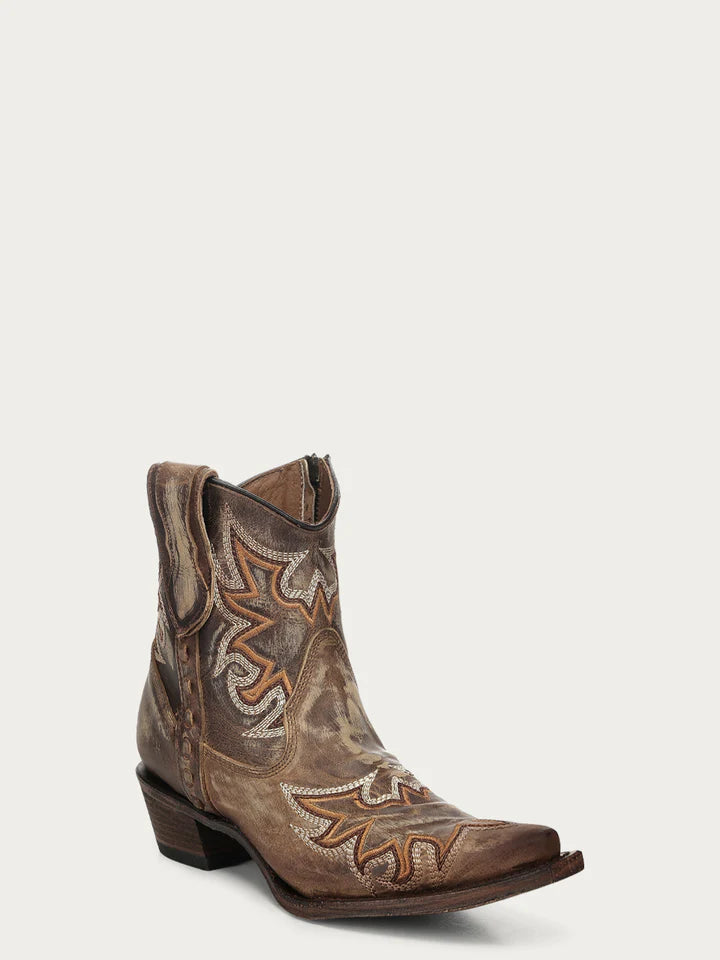 Reba Distressed Corral Booties