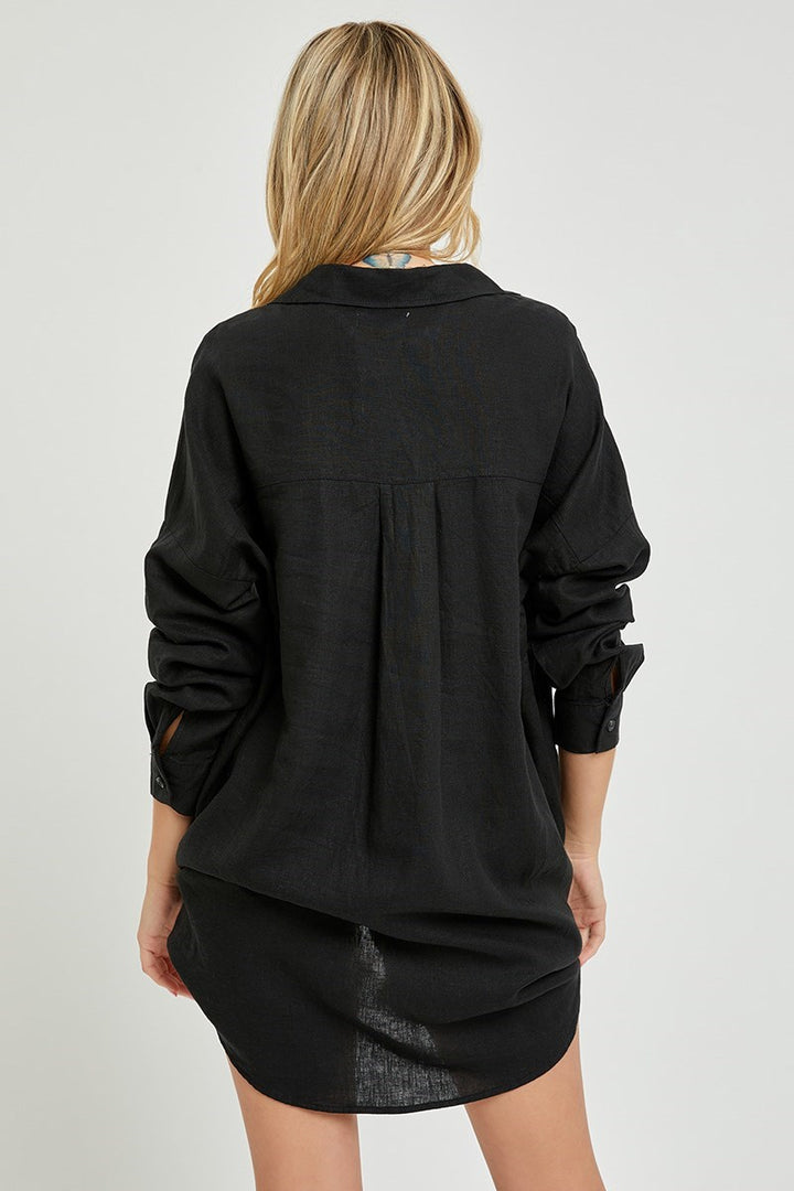 Elira Oversized Popover Linen Shirt